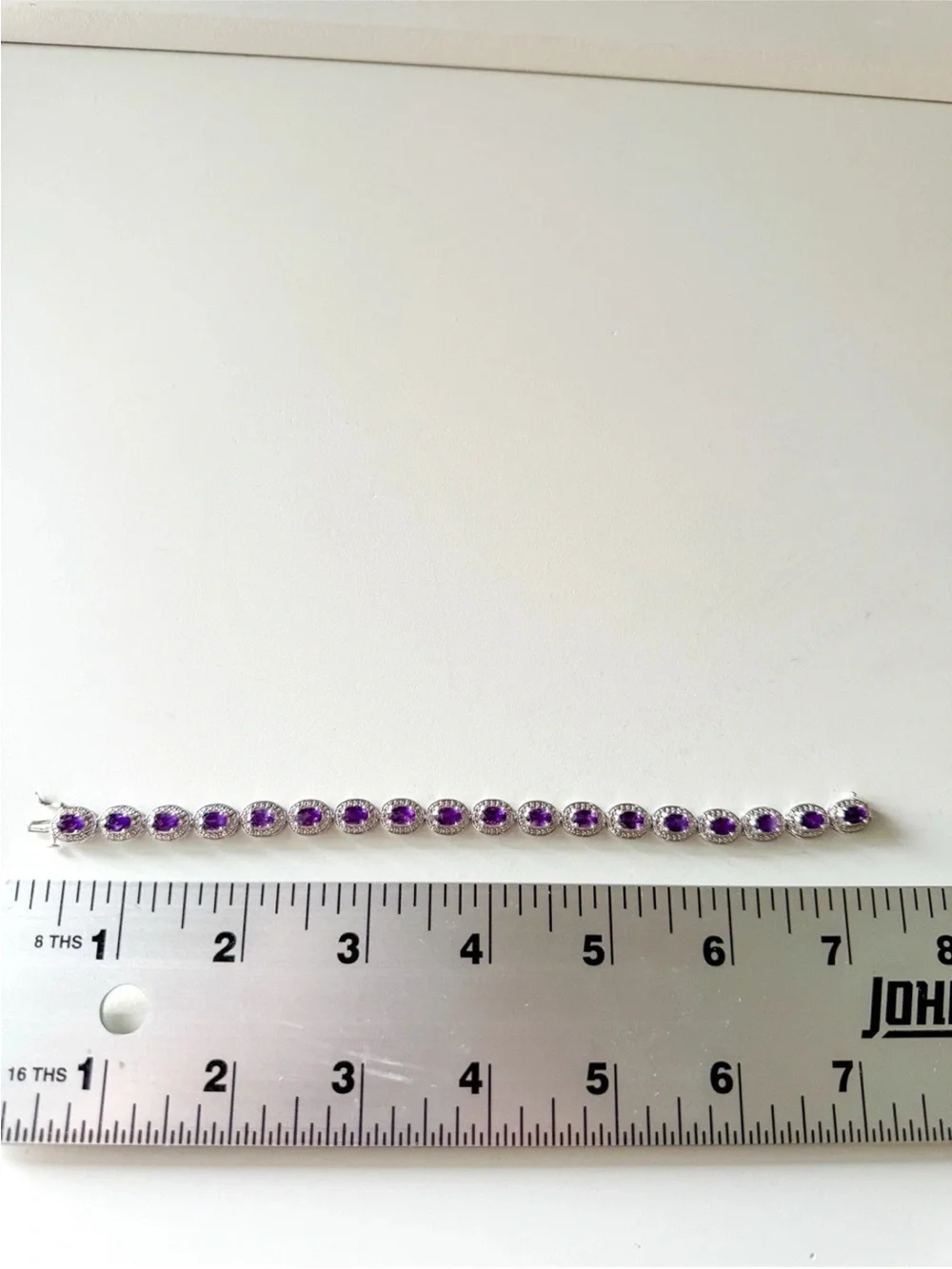 925  Silver Amethyst Tennis Bracelet - Purple
